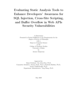 Evaluating Static Analysis Tools to Enhance Developers' Awareness for SQL Injection, Cross-site Scripting, and Buffer Overflow in Web APIs Security Vulnerabilities