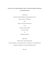 Generative AI in Graduate Education: Master’s and Doctoral Students’ Experiences and Academic Practices