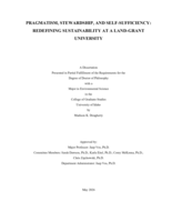 Pragmatism, stewardship and self-sufficiency: Redefining sustainability at a land-grant university