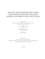 ADAPTIVE TRUST-BASED SECURITY MODEL FOR INTRUSION DETECTION USING DEEP LEARNING TECHNIQUE IN THE CLOUD SYSTEM