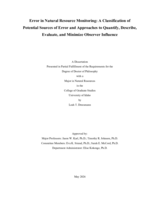 Error in Natural Resource Monitoring: A Classification of Potential Sources of Error and Approaches to Quantify, Describe, Evaluate, and Minimize Observer Influence