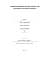 Examining Transportation Operations and Safety from Socioeconomic and Geographic Perspectives
