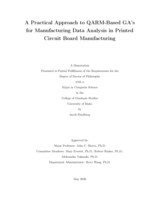 A Practical Approach to QARM-Based GA’s for Manufacturing Data Analysis in Printed Circuit Board Manufacturing
