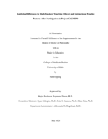 Analyzing Differences in Math Teachers' Teaching Efficacy and Instructional Practice Patterns After Participation in Project CALM Professional Development