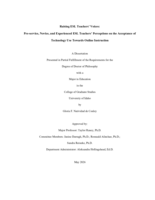 Raising ESL Teachers’ Voices:  Pre-service, Novice, and Experienced ESL Teachers’ Perceptions on the Acceptance of Technology Use Towards Online Instruction