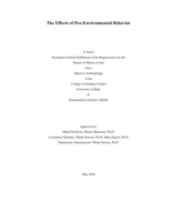 The Effects Of Pro-Environmental Behavior