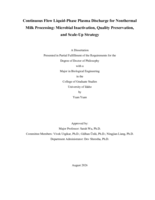 Continuous Flow Liquid-Phase Plasma Discharge for Nonthermal Milk Processing: Microbial Inactivation, Quality Preservation, and Scale-Up Strategy