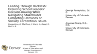 Leading Through Backlash: Exploring School Leaders’ Decision-making Experiences While Navigating Competing Stakeholder Demands on Socially Contentious Issues