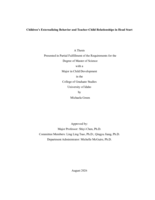 Children's Externalizing Behavior and Teacher-Child Relationships in Head Start